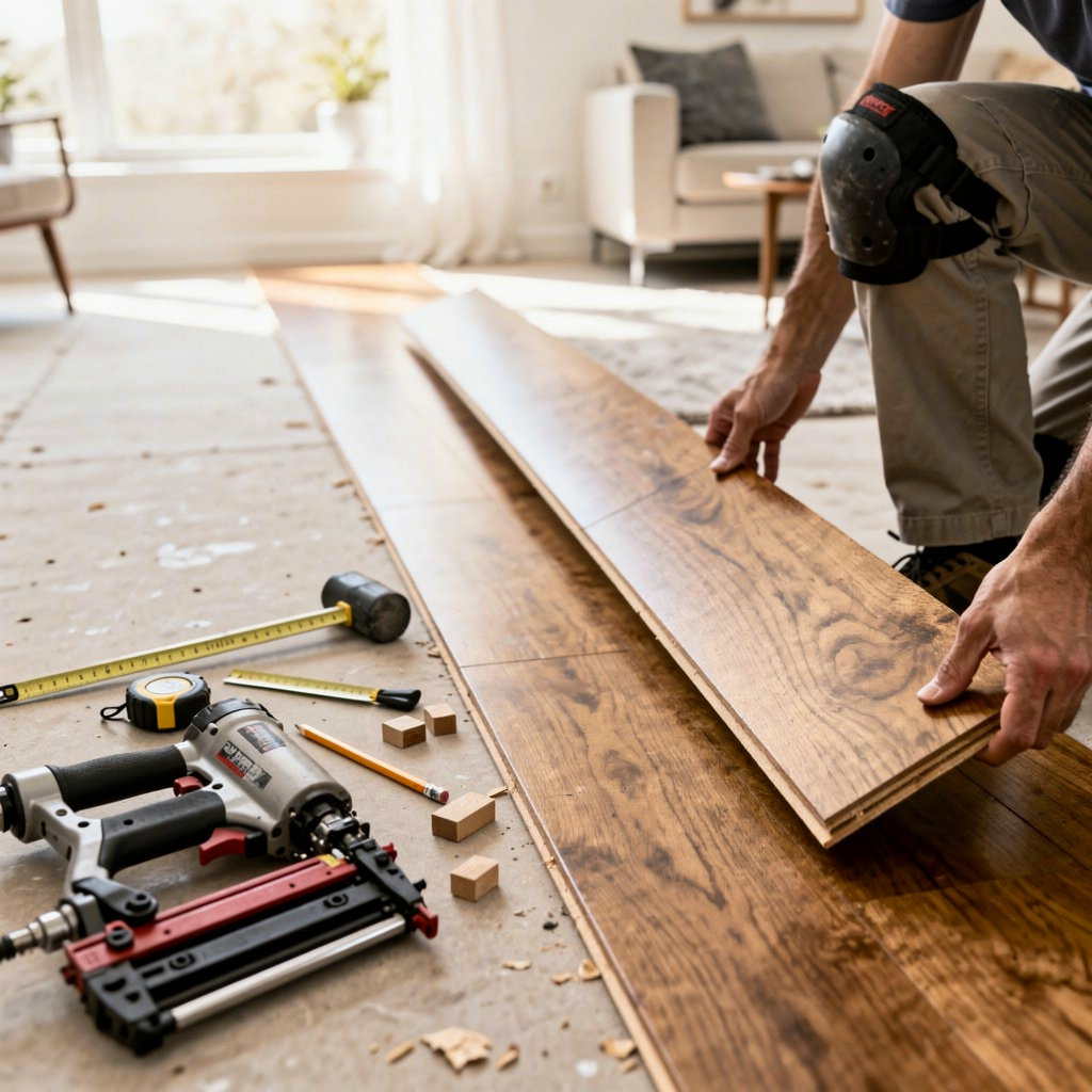 Hardwood Floor Specialist expert installation of beautiful hardwood flooring in a Rosemead home